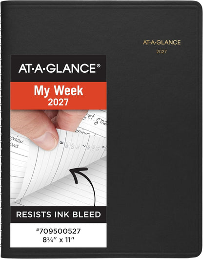 AT-A-GLANCE 2026 Appointment Book Planner, Weekly, 8-1/4" x 11", Large, Black (709500526)