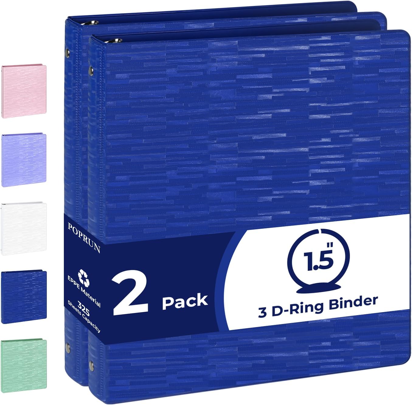 POPRUN 3 Ring Binder 1 Inch, PVC-Free, Holds 175 Sheets of 8.5 x 11 Paper, Extra Durable Organizer with 2 Pockets for School & Office, Heavy-Duty, 4 Pack, Pink