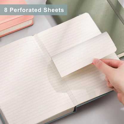 EMSHOI Graph Paper Notebook - 256 Pages A5 Graph Notebook/Journal, Hard Cover, 120gsm Thick Paper, Smooth PU Leather, Inner Pocket, 5.75'' × 8.38''-Black