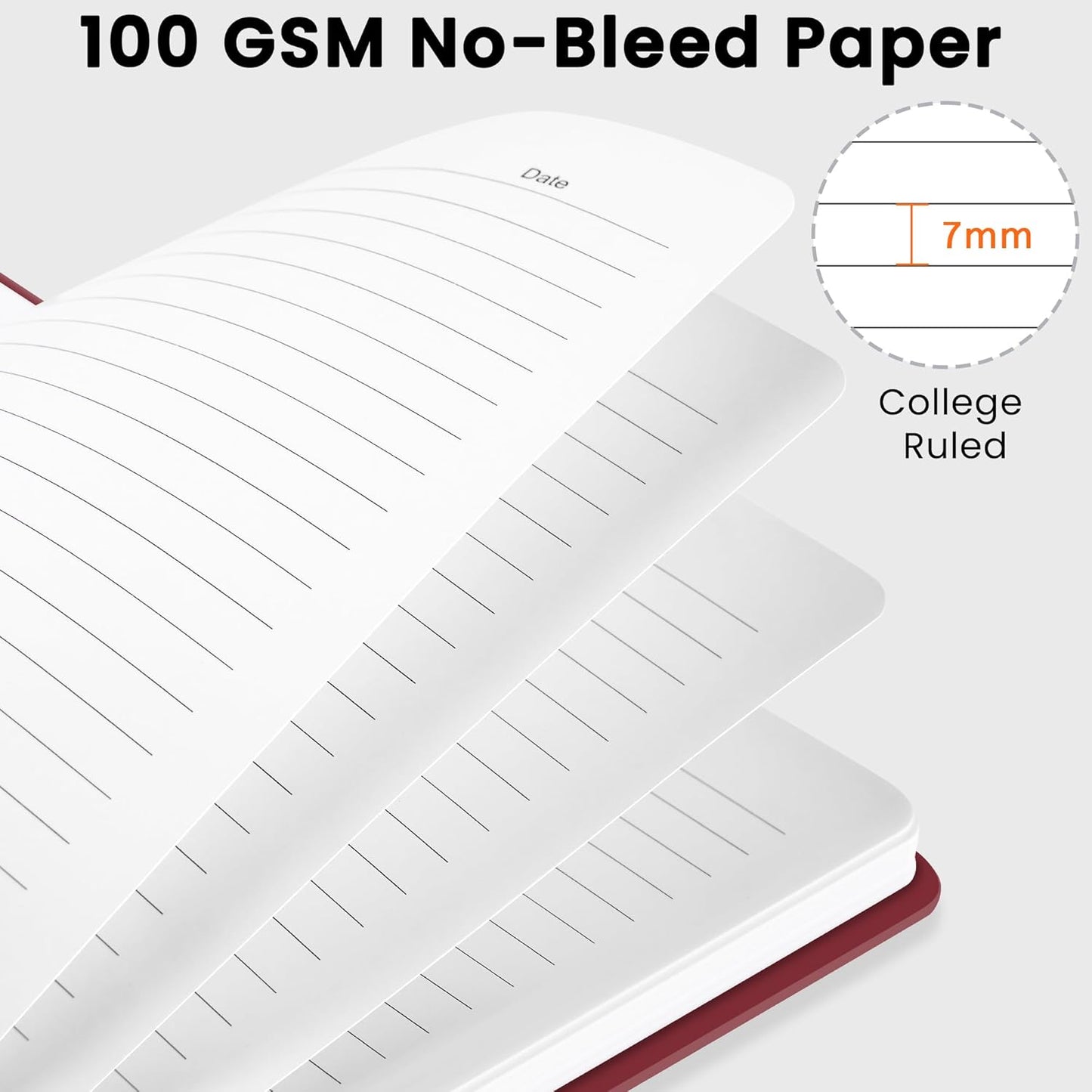 CICPAP Lined Spiral Journal Notebook, A5 College Ruled Notebook for Journaling, Note-Taking, and Daily Planning, Durable Hardcover with an Elegant Design, Purple