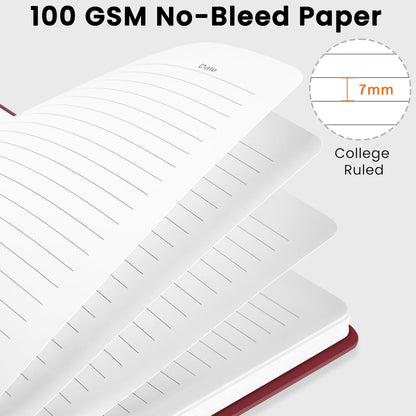 CICPAP Lined Spiral Journal Notebook, A5 College Ruled Notebook for Journaling, Note-Taking, and Daily Planning, Durable Hardcover with an Elegant Design, Purple