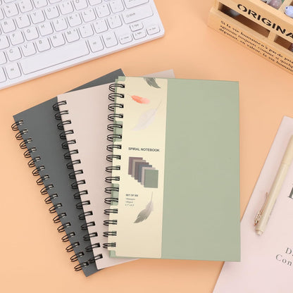 EOOUT 6pcs Hardcover Spiral Notebook, A5 Lined Spiral Journals 5.5x8.5in, 160 Pages Journal Notebook for Work, Office