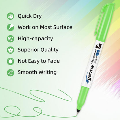 Cgerma Ultra Fine Point Permanent Markers Black, 18 Pack Ultra Fine Tip Markers, Waterproof, Quickly Dry, No bleed, Works on Plastic, Wood,Stone, Metal and Glass for School Office Home