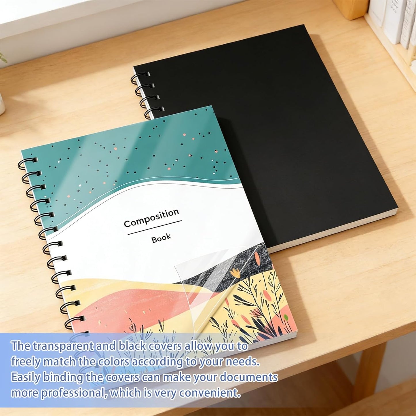 VOKOY 60 Pack 8.5x11 Inches Binding Covers and Backs Set, Letter Size Quality Un-Punched Report Covers, 30 Pcs 10mil Clear Binding Covers 30 Pcs 12mil Black Plastic Covers for Home Office School