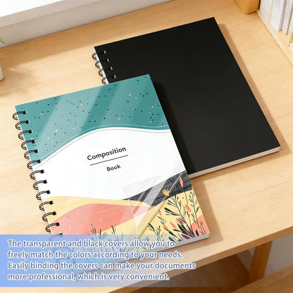 VOKOY 60 Pack 8.5x11 Inches Binding Covers and Backs Set, Letter Size Quality Un-Punched Report Covers, 30 Pcs 10mil Clear Binding Covers 30 Pcs 12mil Black Plastic Covers for Home Office School