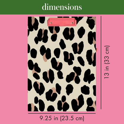 Kate Spade New York Clipboard Folio with Low Profile Clip, Black Professional Padfolio Includes Lined Notepad, Pen Loop, and Pocket, Polka Dots