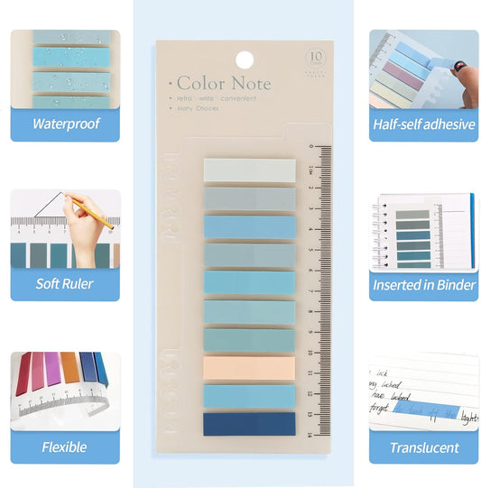 2000Pcs Sticky Tabs for Annotating Books, Clear Sticky Notes, Book Tabs for Binders, Page Markers for Notebooks, Multi-Colored Writable and Repositionable Book Flags Tabs Strip Index Tabs