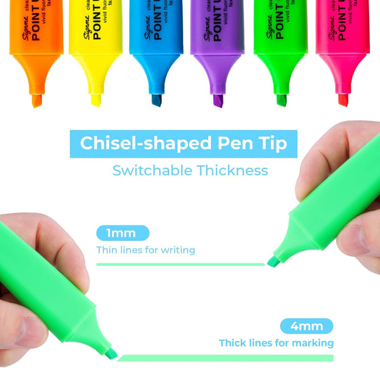 M&G 6-Pack Highlighters, Multicolor Quick-Dry No-Bleed Ink, Soft Chisel Tip Highlighters for Office Documents, Journaling, and Planners