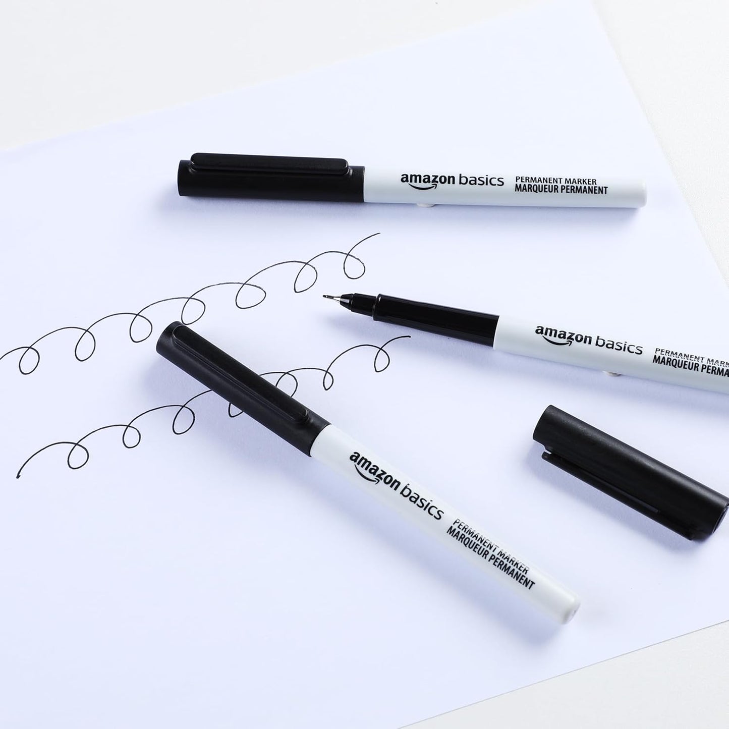 Amazon Basics Ultra Fine Point Permanent Markers for Drawing, Writing and Doodling, Quick Drying, Fade Resistant, Black, 24-Pack