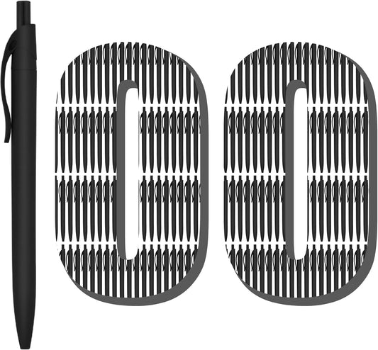 Deegtran 100 Pack No Bleed Black Barrel Click Pens, Wholesale Retractable Ballpoint, Medium Point, Smooth Ink, 1.0MM Black Ink