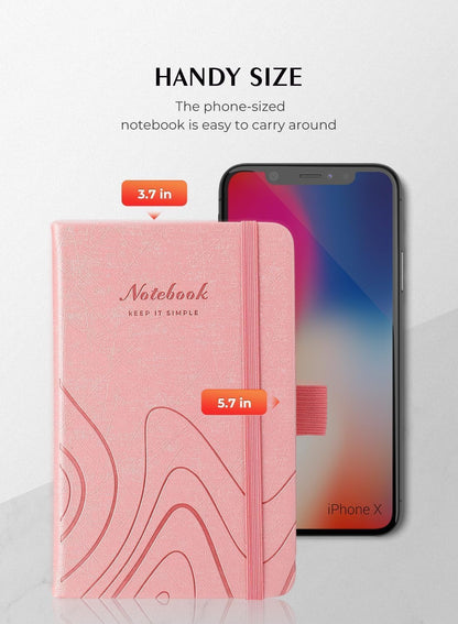 AISBUGUR Pocket Notebook, Small Notebook, 2-Pack Total 320 Pages,3.7" x 5.7" Pocket Notebook (2 Pack, Black1)
