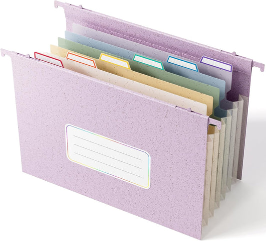 Wheat Straw Expanding Hanging File Folders, File Organizer, 1.2" Accordion Pockets, Large Capacity, Letter Size for Filing Cabinet, 100% BPA Free, Return to Nature, Healthy Living-Mint Green