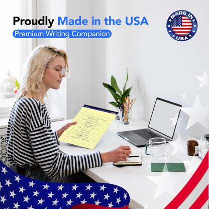 WritePads Legal note pads 8.5"x11" Legal Pads,Wide Ruled,White Paper,12 Pack,50 Sheets Per Writing Pad,Micro perforated Writing Pad,BL-MWT50W-12PAD