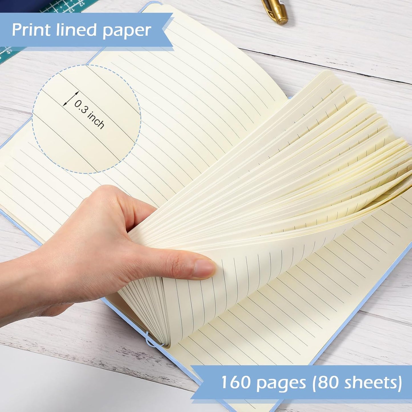Honoson 20 Pack Lined Journal Notebooks A5 Hardcover Executive Notebook 5.5" x 8.3" PU Leather Wide Ruled Journals Bulk with Elastic Band for Home Business Office School Supplies(Black)