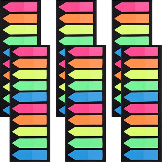 1200 Pcs Arrow Sticky Notes Translucent Sticky Index Tabs 10 Primary Color Stickys Tabs for Books Page Markers Stickys Tab Book Annotation for Books Page Bookmarks