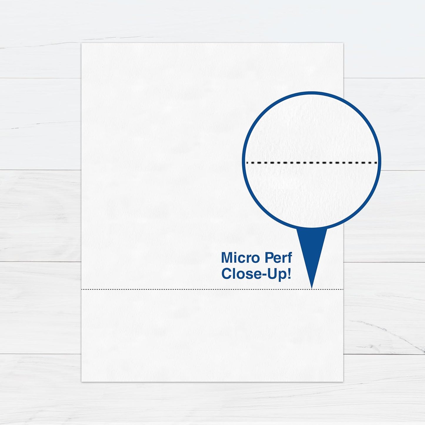 PrintWorks Professional 3 2/3" Horizontal Perforated Paper 8.5” x 11” - Perfect For W-2, 1099, & Statement Use - Made in the USA - 500 Sheets - 20 lb - Printer Compatible - White (04124)