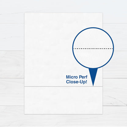 PrintWorks Professional 3 2/3" Horizontal Perforated Paper 8.5” x 11” - Perfect For W-2, 1099, & Statement Use - Made in the USA - 500 Sheets - 20 lb - Printer Compatible - White (04124)
