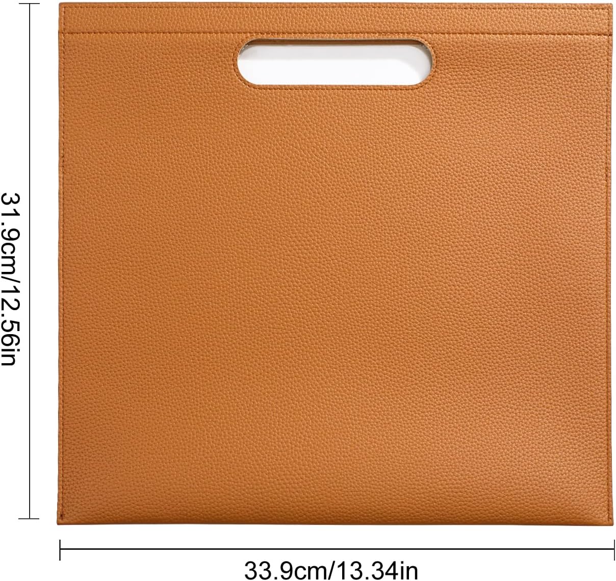 Premium PU Leather Waterproof File Folder & File Jackets & File Pockets Easy to Clean Document Organizer, Multi-Color Options, 13.34x12.56in, Ideal for Students & Professionals(Brown)