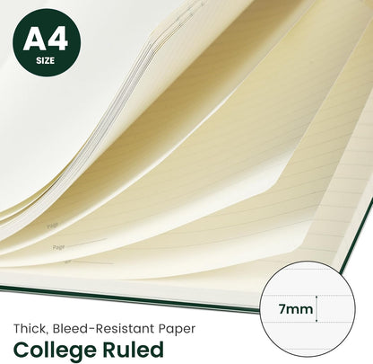 Taja Large Spiral Lined Journal for Women, 8.5" x 11" Notebooks for Work Collge Ruled, A4 Aesthetic Cute Journaling Notebooks for Writing, Plastic Cover, Celestial