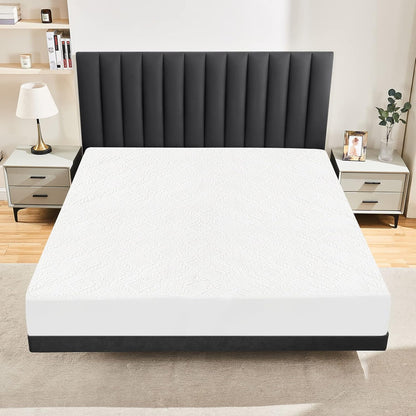 Sufdari Mattress Protector,Waterproof 18" Deep Pocket Mattress Cover Fitted Sheet Style with Elastic Rubber Band,Washable and Easy Care-Black,Queen