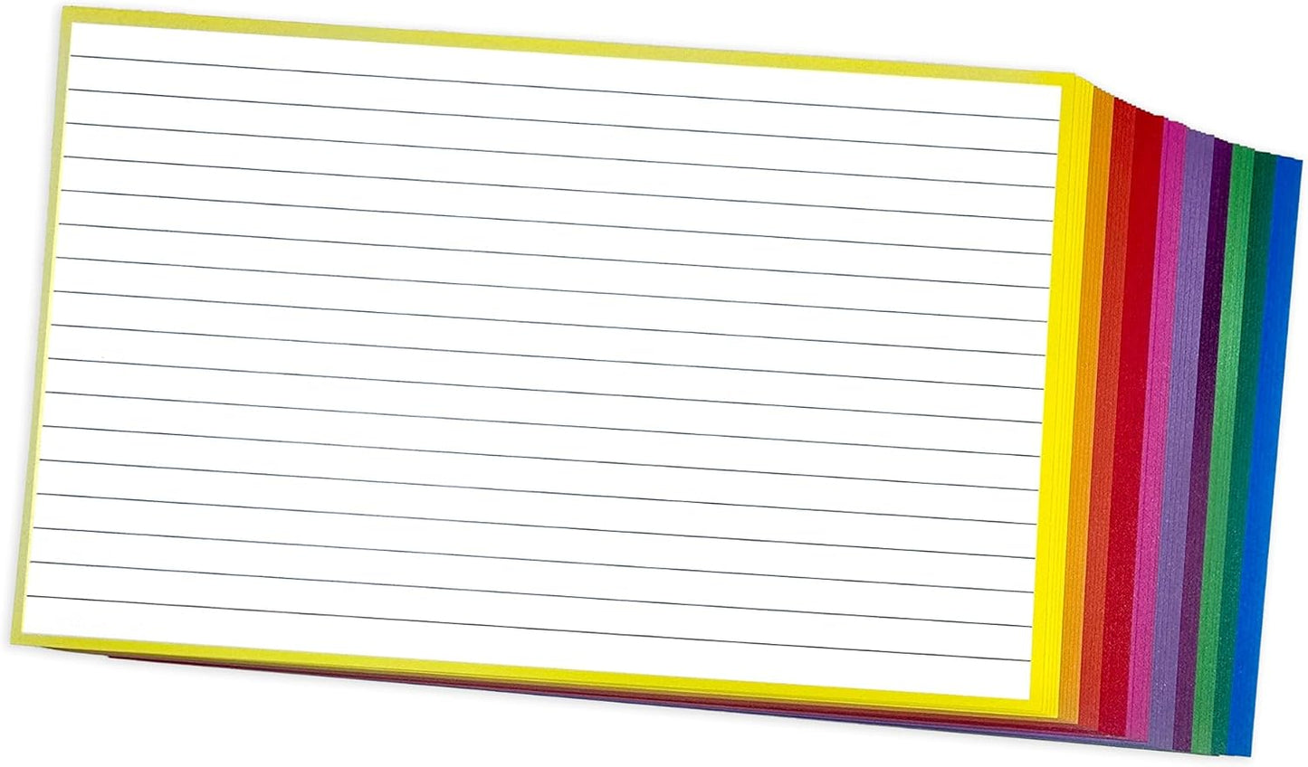 PPAPPAPPIYO 4x6 Lined Index Cards (Set of 50) Note Card, Study Cards, Flash Cards for Studying (Multicolor, 260gsm) (4x6)