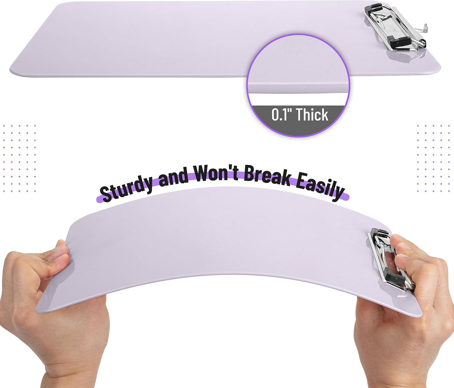 Mr. Pen- Plastic Clipboard, 12.5" x 9", 2 Pack, Clipboard Plastic, Low-Profile Metal Clip with Retractable Hanging Hole