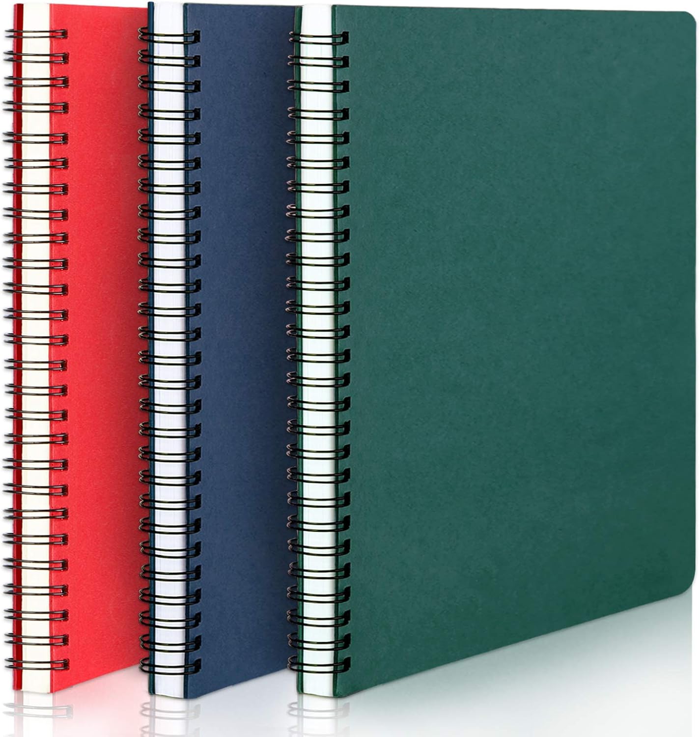 EUSOAR Spiral Lined Notebook, A5 3packs 5.5"X8.3" 120 Pages Lined Travel Notebooks Journal, Memo Notepad Sketchbook, Students College Office Business Diary Ruled Spiral Book Journal-3Colors Covers