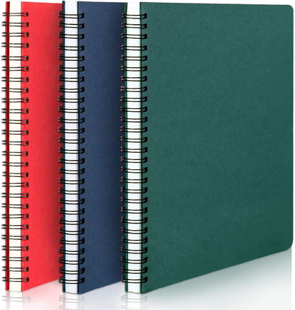 EUSOAR Spiral Lined Notebook, A5 3packs 5.5"X8.3" 120 Pages Lined Travel Notebooks Journal, Memo Notepad Sketchbook, Students College Office Business Diary Ruled Spiral Book Journal-3Colors Covers