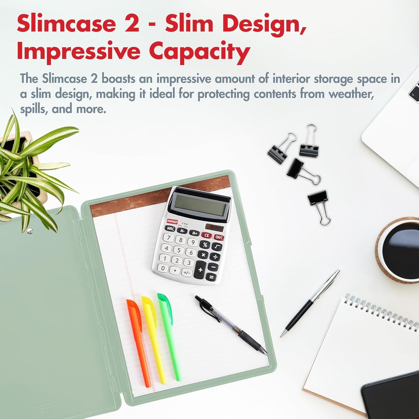 Dexas Slimcase 2 Plastic Clipboard with Storage and Side Opening, Black, Office Supplies Clipboards to Organize, Carry and Store, A4 Holder, Style and Functionality Nursing Clipboards