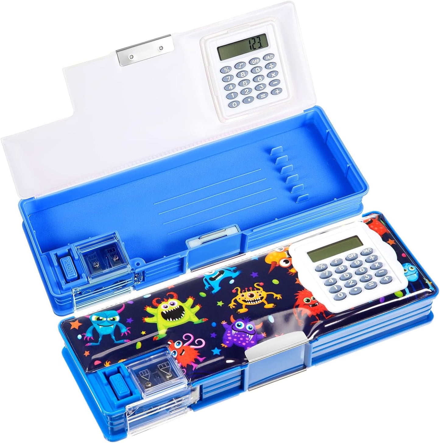 Henoyso Multifunctional Pencil Box for Girls Butterfly Pencil Case with Calculator and Sharpener Cool Cute Pencilcase School Supplies Essentials Christmas Birthday Gift Present for Kids Teens