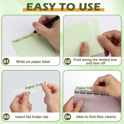 100 Pcs Hanging File Folder Paper Inserts 3-1/2 Inch Off White Blank File Tab Inserts Thick Cardstock for Hanging Folder (3.5×0.6 inch)(No Tab Included)