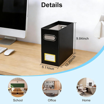 Collapsible File Organizer Box with Handle, Filing Organizer for Home or Office, Small Portable File Box(1 Pack, White)