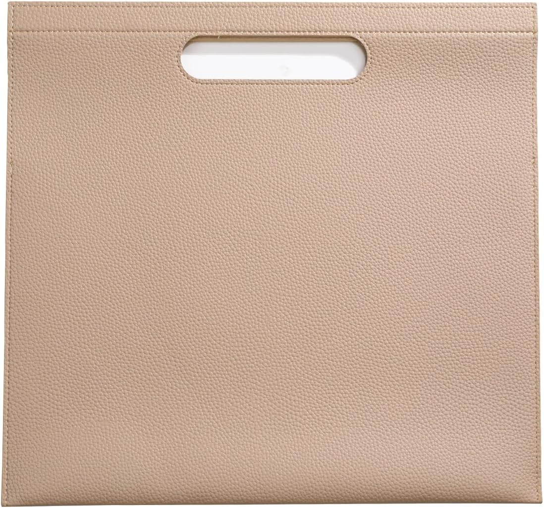 Premium PU Leather Waterproof File Folder & File Jackets & File Pockets Easy to Clean Document Organizer, Multi-Color Options, 13.34x12.56in, Ideal for Students & Professionals(Brown)