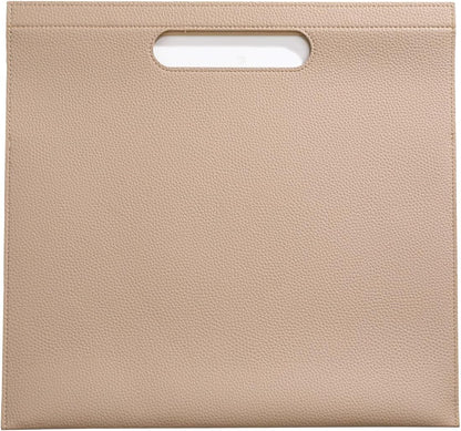 Premium PU Leather Waterproof File Folder & File Jackets & File Pockets Easy to Clean Document Organizer, Multi-Color Options, 13.34x12.56in, Ideal for Students & Professionals(Brown)