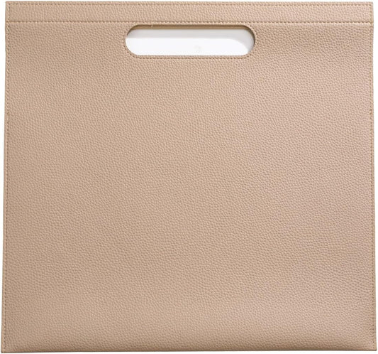 Premium PU Leather Waterproof File Folder & File Jackets & File Pockets Easy to Clean Document Organizer, Multi-Color Options, 13.34x12.56in, Ideal for Students & Professionals(Brown)