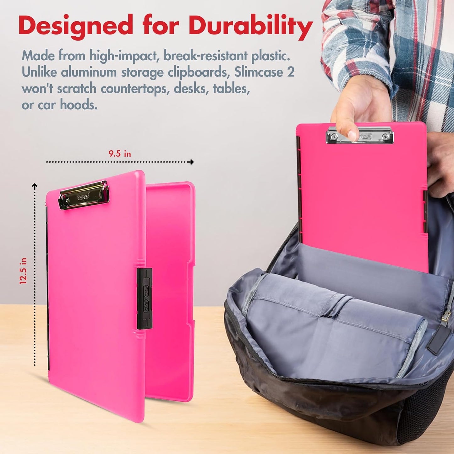 Dexas Slimcase 2 Plastic Clipboard with Storage and Side Opening, Black, Office Supplies Clipboards to Organize, Carry and Store, A4 Holder, Style and Functionality Nursing Clipboards