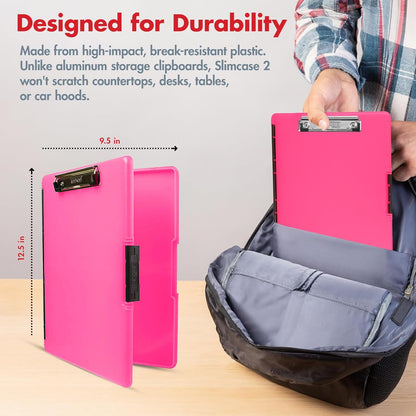 Dexas Slimcase 2 Plastic Clipboard with Storage and Side Opening, Black, Office Supplies Clipboards to Organize, Carry and Store, A4 Holder, Style and Functionality Nursing Clipboards
