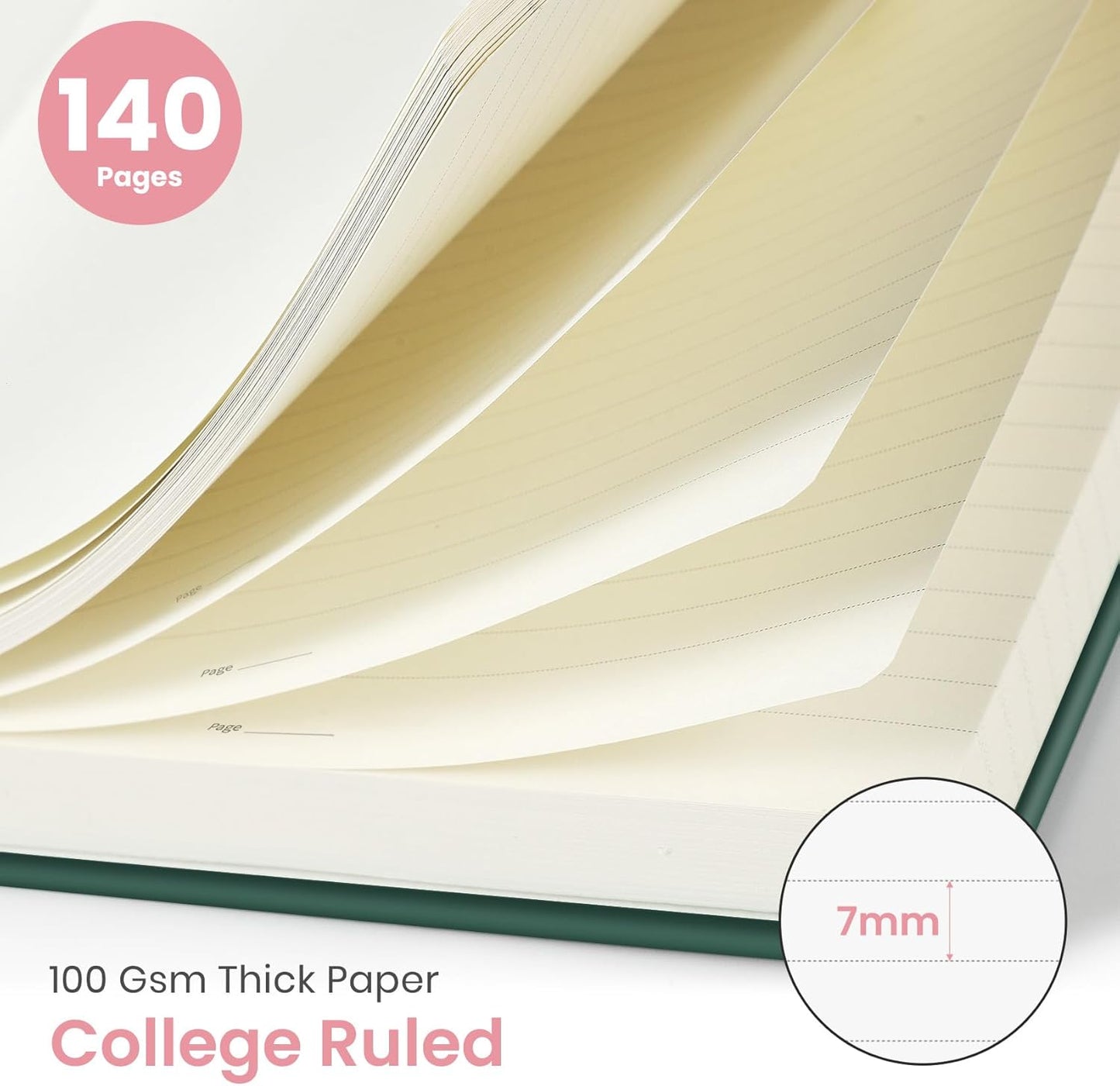 Taja Lined Spiral Journal Notebook for Women, A5 Cute College Ruled Hardcover Notebook for Work & Note Taking, Pretty Journal for Writing, 140 Pages, Flower Garden