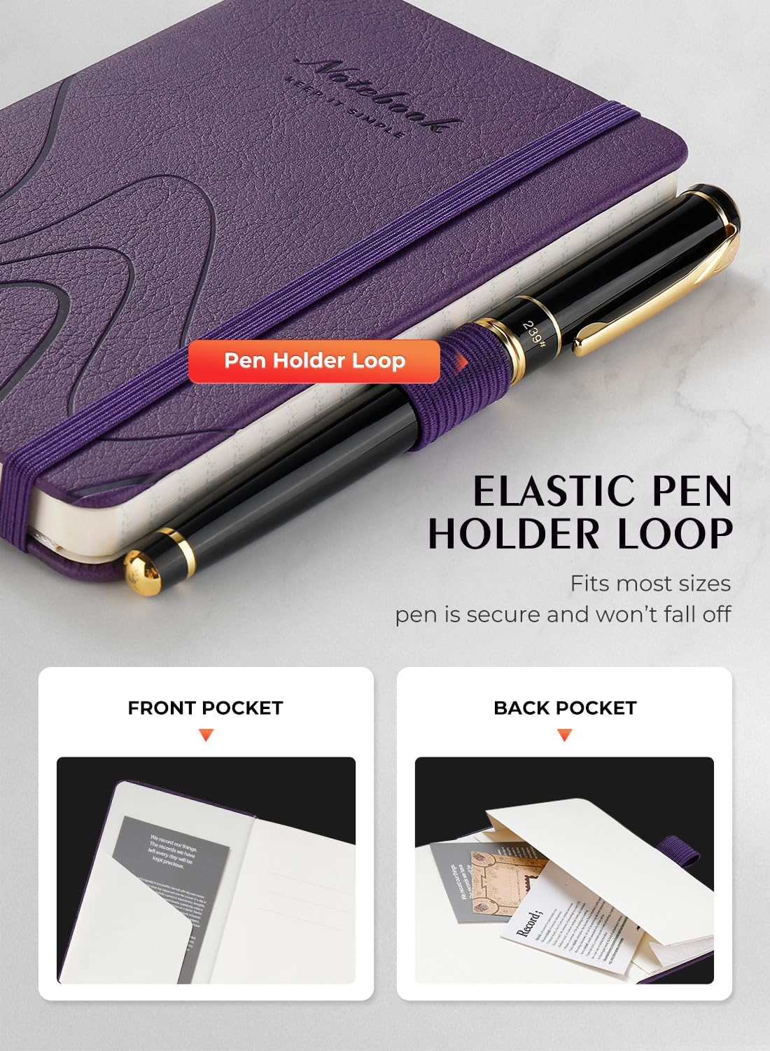 AISBUGUR Pocket Notebook, Small Notebook, 2-Pack Total 320 Pages,3.7" x 5.7" Pocket Notebook (2 Pack, Black1)