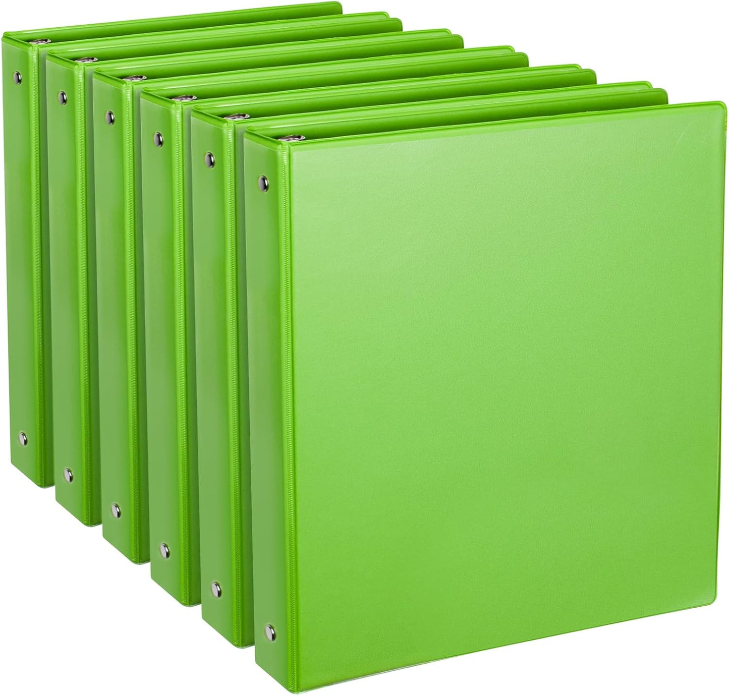 CIXILDTS 1-Inch Round Ring Binders, Standard 3 Ring Binder Fit Letter Size Paper, Presentation View Binders, 6 Packs, Assorted