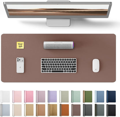 YSAGi Leather Office Desk Pad Protector, Large Mouse Pad, Non-Slip, PU Leather, Laptop Desk Blotter, Waterproof Writing Pad for Office and Home, Black, 23.6" x 13.8" - Colors B