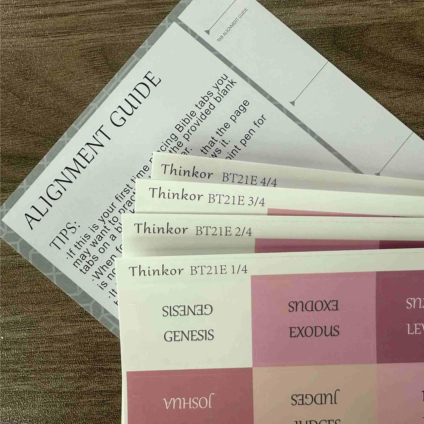 Thinkor- Repositionable Bible Tabs, 66 Pink Theme Laminated Tabs for Women, Thinkor for Study Bible