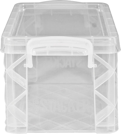 Advantus 40307 Super Stacker Storage Boxes, Hold 400 3 x 5 Cards, Plastic, Clear