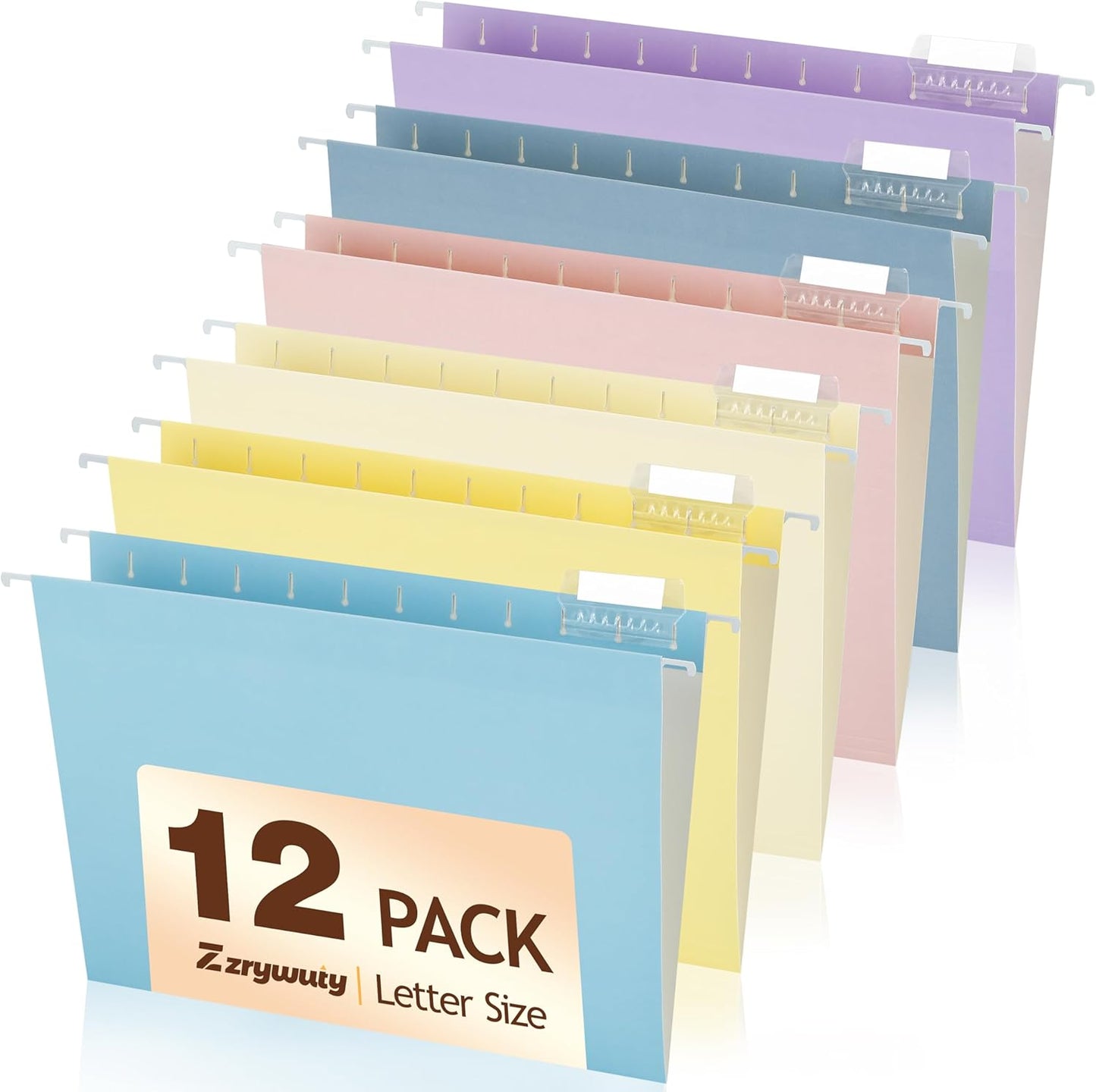 Zzrywuty Hanging File Folders Letter Size, 30-Pack Hanging File Folder with 1/5-Cut Tabs, Pastel File Folders Hanging Organizers for Filing Cabinet, Bulky Files & Medical Charts