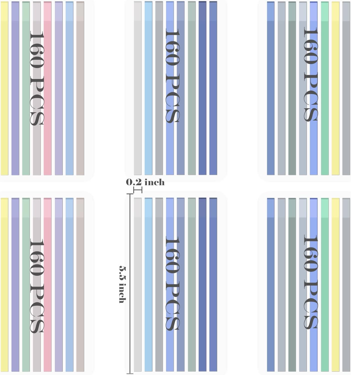 BAYTORY 1380Pcs Transparent Highlighter Tape Reusable, Clear Sticky Tabs for Annotating Books, Long Highlighting Strips Page Markers Index Tabs, Sticky Notes Aesthetic Office School Supplies