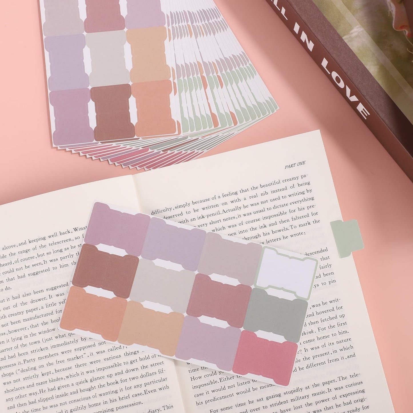 20 Sheets/240 Pieces Sticky Index Tabs, Double Sided Book Page Markers Tabs Blank Monthly Tabs Writable Sticky Notes Flags Self Adhesive Planner Stickers for Labeling (Bohemia)