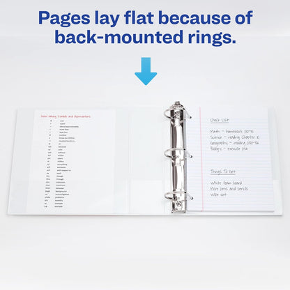 Avery® Heavy-Duty View 3 Ring Binder, 5" One Touch EZD® Rings, White, Pack of 2 Binders