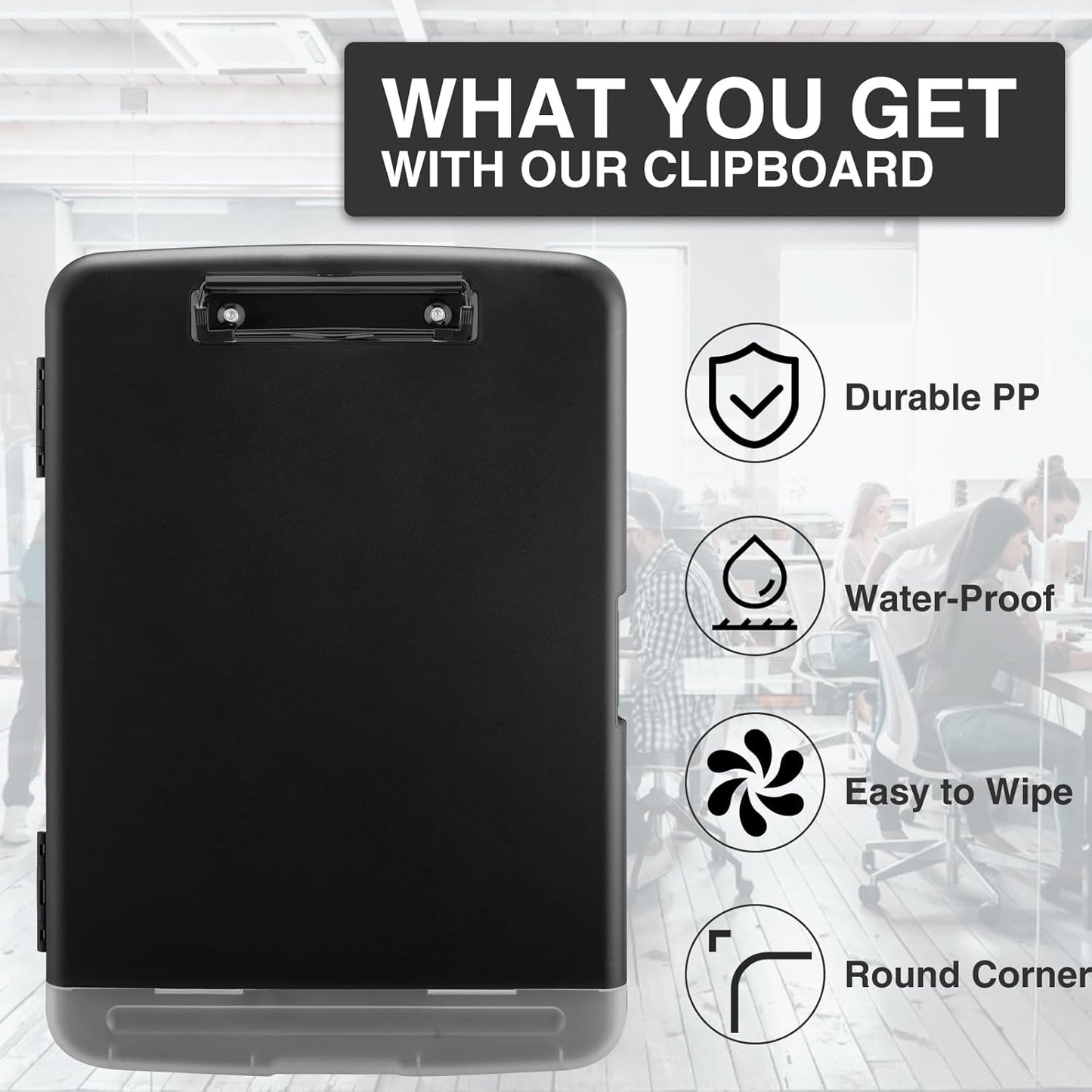 Sooez Clipboards with Storage, High Capacity Clip Boards 8.5x11 with Storage, Heavy Duty Nursing Clipboard Folder, Plastic Clipboard with Pen Holder for Women Teachers Work, School & Office Supplies