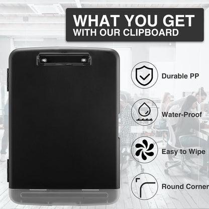 Sooez Clipboards with Storage, High Capacity Clip Boards 8.5x11 with Storage, Heavy Duty Nursing Clipboard Folder, Plastic Clipboard with Pen Holder for Women Teachers Work, School & Office Supplies