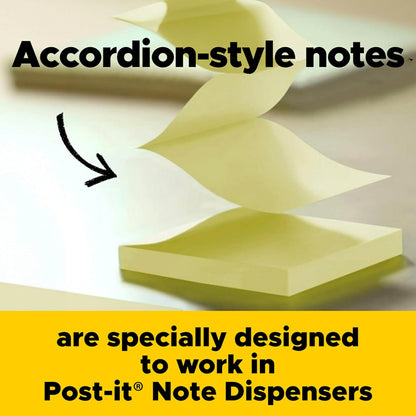 Post-it Pop-up Notes, 5 Sticky Note Pads, 3 x 3 in., School Supplies, Office Products, Accordion Sticky Notes Work with Pop-Up Note Dispenser, Assorted Brights